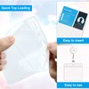 100 Pack Horizontal Card Protector 4x3 Inch Clear ID Holder