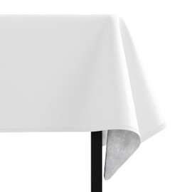 Flannel Backed Vinyl Tablecloths, Solid Color Premium Quality Waterproof Table Cover (54 Inch. X 108 Inch, White) - Exquisite