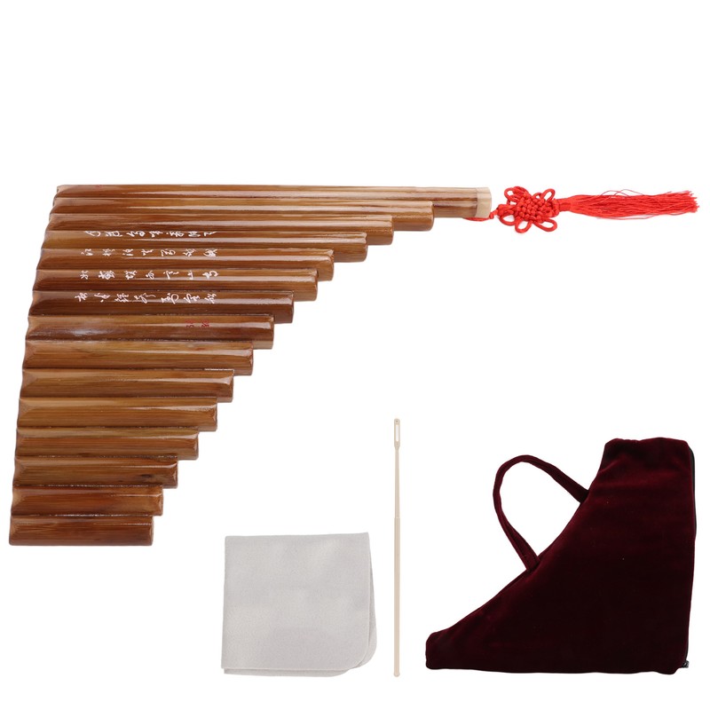 Pan Flute Natural Bamboo 15 Pipes G Tone Pans Pipe