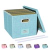 Oterri File Organizer Box with Lid, Portable Hanging File Box