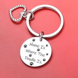 ZQEOU Dog Mom Jewelry Goldendoodle Owner Key Ring God Whisperer Keychain Dog Paw Charm Keychain For Goldendoodle Lover Keychain Golden Poodle Gift Dog Dad Gift