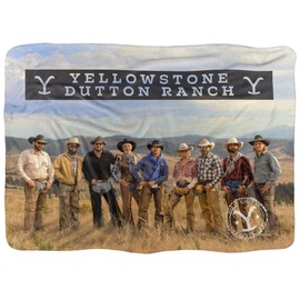 Yellowstone Blanket, 60"x80" Ranch Hands Silky Touch Sherpa Back Super Soft Throw Blanket