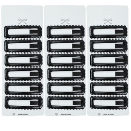 18 Pcs Hair Barrettes Hair Clips For Women 2.7Inches Metal Snap Hair Clips Accessories (wavy black)