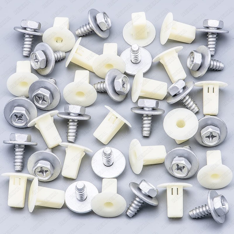 Rexka 20 Sets Rocker Panel Molding Screw Grommet Kit for