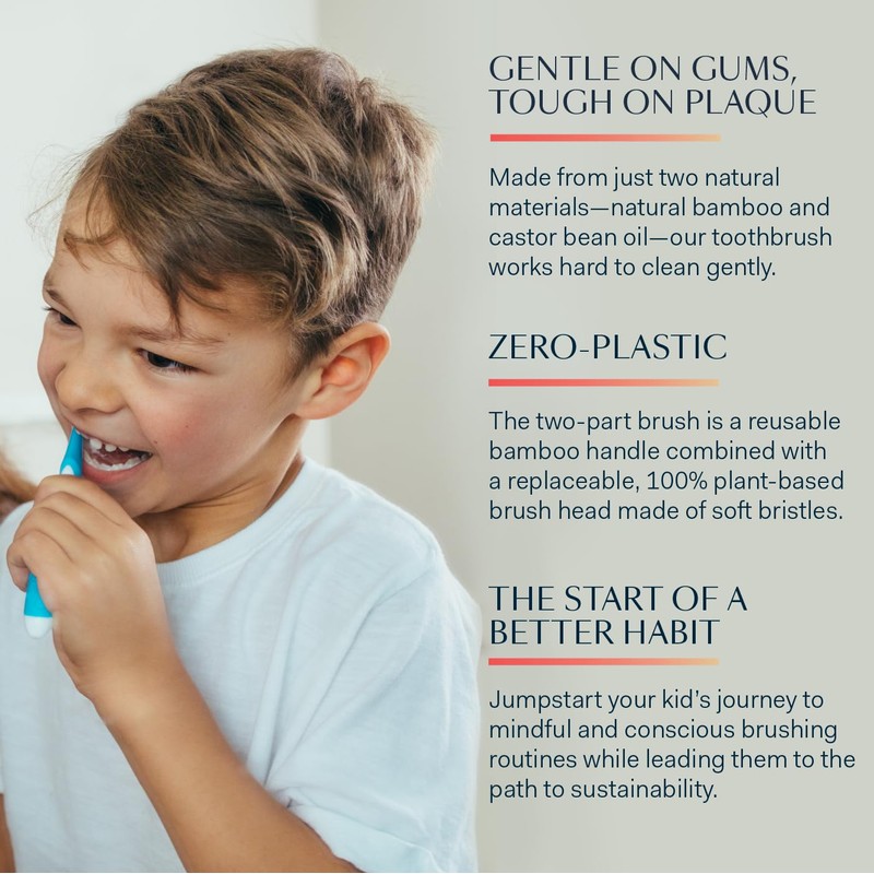 Better & Better Natural Bamboo Toothbrush for Kids | Extra