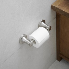 RUMOSE Toilet Paper Roll Holder Bathroom Flexible Pivoting Tissue Handle on Wall Mounted Brushed Nickel Rustproof Toilet Tissue Roll Holder,Stainless Steel
