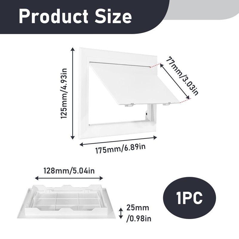 Access Panel 100x150 mm, Inspection Hatch Revision Door Paintable ABS
