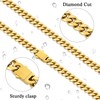 Fiusem 8mm Gold Plated Chains for Men, 14K Gold Plated