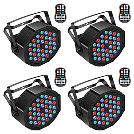 Rechargeable Par Lights 36W RGB Battery Powered, Wireless LED Par Lights DJ Uplights Sound Activated Remote Control for Wedding Events Club Party Church Stage Lighting