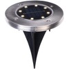 Lunartec 12er-Set Akku-Solar-Bodenleuchten, Edelstahlgehäuse, 8 LEDs, wamweiß