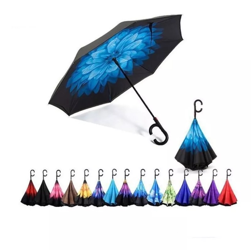 CL Paraguas Inverso Sombrilla Reversible Con Agarradera Tipo C