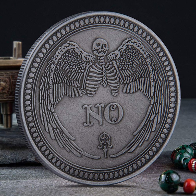 iayokocc Souvenir Coin YES NO Flipping Challenge Coin Decision Maker