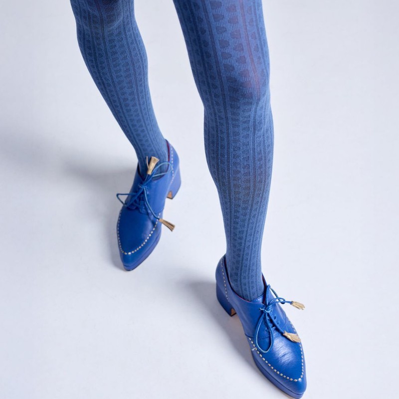 Tightology Organic Cotton Tights Haptic Blue, M-L