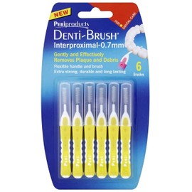 Denti-Brush Interproximal - 0.7mm Yellow - 6 Brushes Per Pack x 12 Pack