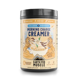 Earth Fed Muscle Morning Charge Protein Coffee Creamer with Collagen & Lion’s Mane – Organic Coffee Creamer with Adaptogenic Mushrooms – Dairy-Free, Soy-Free, Gluten-Free – 24 Serving