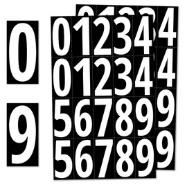 200 Pieces, 75mm - Number Stickers, Waterproof Vinyl Stick On Numbers - White Numbers