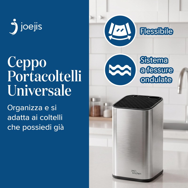 Joeji's Kitchen Ceppo portacoltelli da cucina universale senza coltelli con