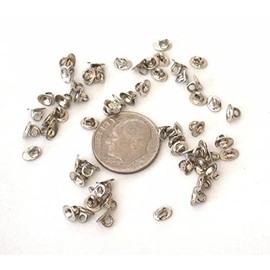 Thirty 5x4 Oval Silver Color UP Eyes Eye Bead CAPS Cap CF59