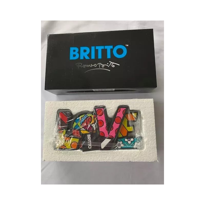 ROMERO BRITTO LOVE WORD ART FIGURINE LARGE 7 IN X