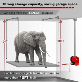 Overhead Garage Storage Lift Hoist, Heavy-duty Ceiling Mounted Garage Storage Lift System for Organization
