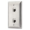 Ethernet Cat 6 Keystone Female to Female Wall Plate in
