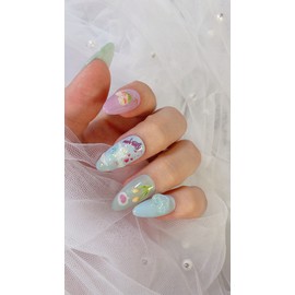 Handmade nail -  Sky Hi  - Basic - Almond / 수제네일 -  하늘 Hi  - 기본 - 아몬드