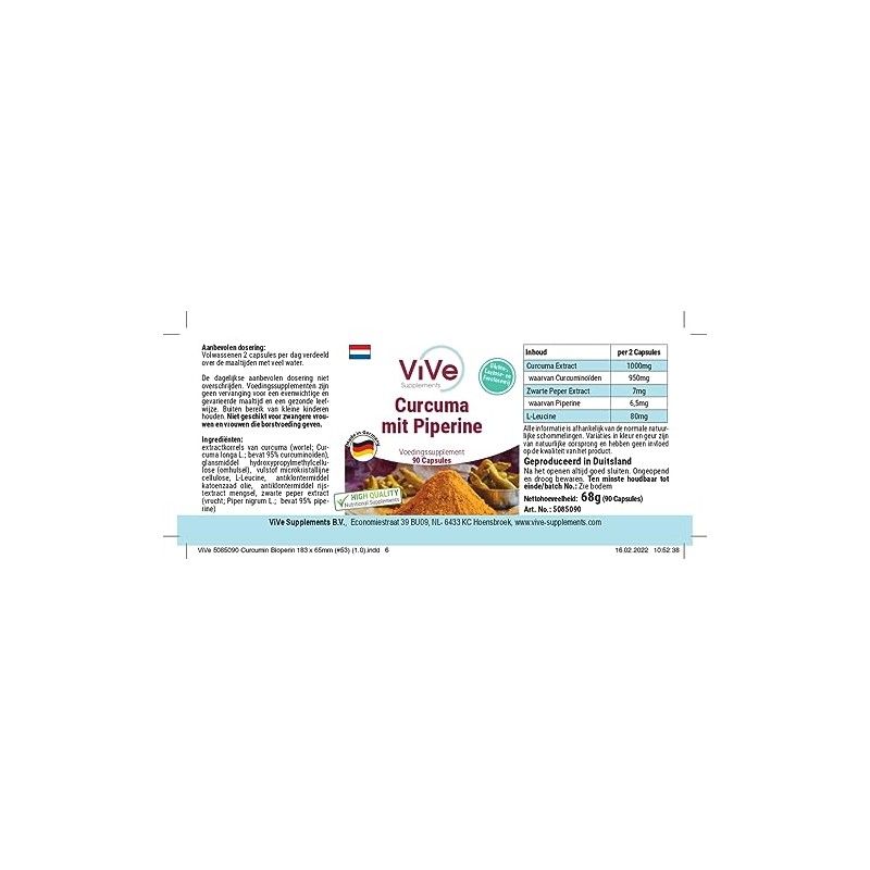 Curcuma Capsules with Piperine - 500 mg - 90 Capsules
