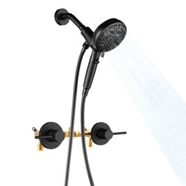 SUBEIXI 2 Handle Shower Faucet Set with High Pressure 10 Spray Magnetic Guidance Docking System, Wall Mount