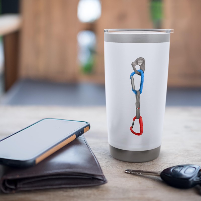 Rock Climbing Hanger and Carabiner QUICKDRAW Stainless Steel Insulated Tumbler