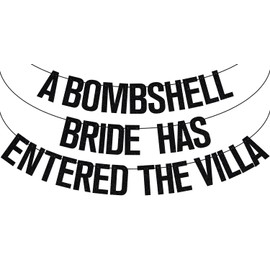 Black Glitter A Bombshell Bride Has Entered the Villa Banner, Bombshell Villa Bridesmaid Decoration Bunting, Love Island Bach Weekend Champagne Bachelorette Wedding Party Decorations
