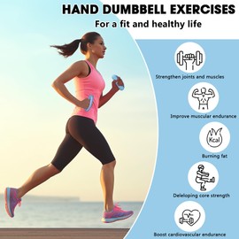 Hikeen Hand Weights Set for Women Men, Soft Dumbbells of 2 (1lb Each), Walking Weight with Hand Strap for Aerobics, Jogging, Running(Blue,2lb sets)