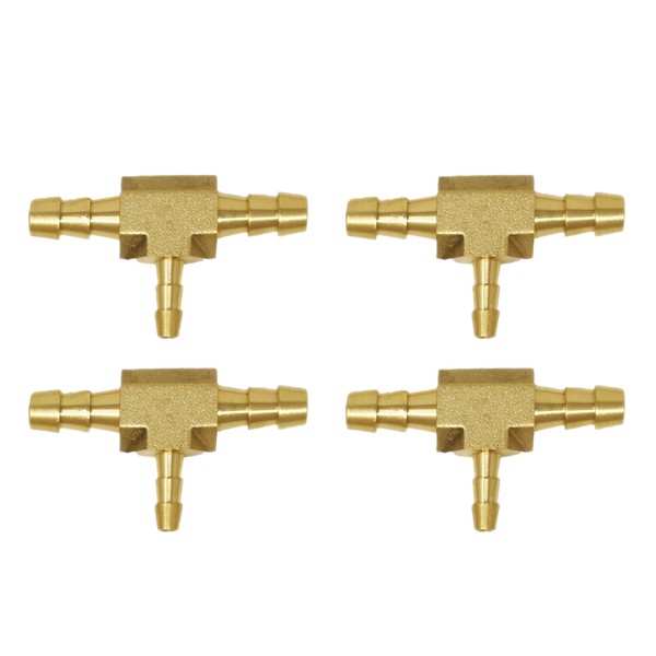 Brass Barb Tee Fitting 1/4" x 1/4" x 1/8" (Set