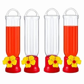 THJOPOKEEL 4 Mini comederos para colibríes para Exteriores, comederos para colibríes con Cables para Colgar, fácil de Limpiar y Rellenar.