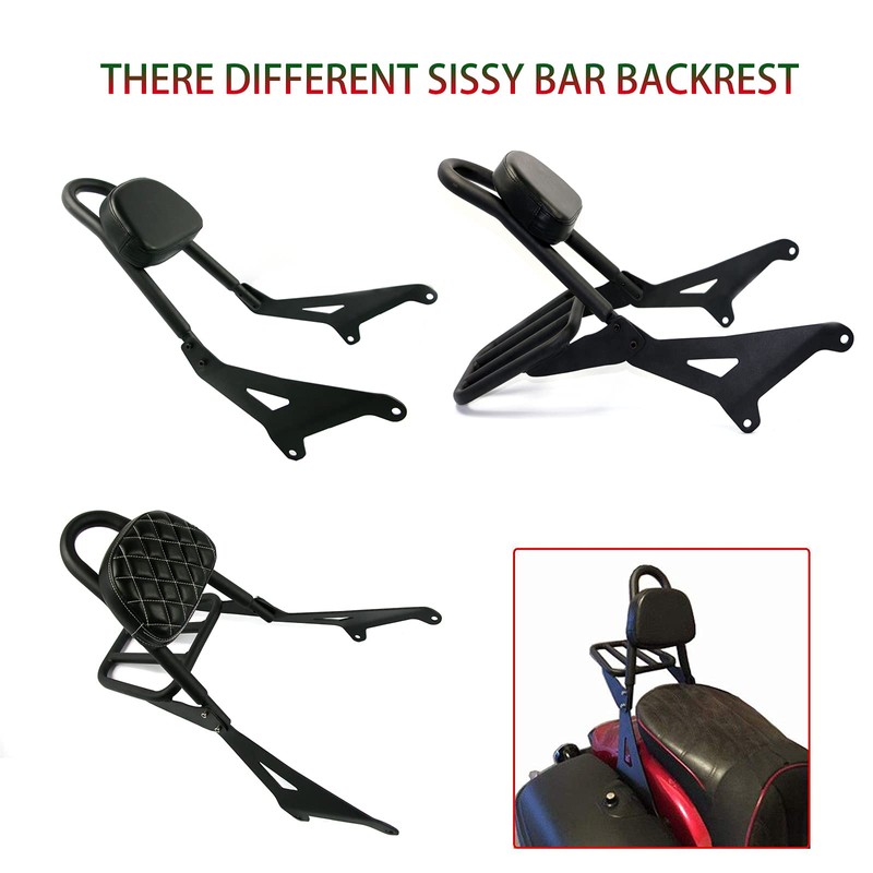 BAIONE Motorcycle Sissy Bar Detachable Rear Passenger Backrest Replacement for