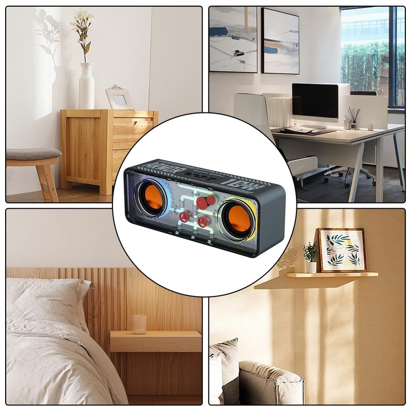 Wireless Speakers | Transparent RGB Audio | RGB Lighting Transparent