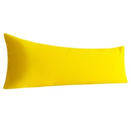 Organictune Body Pillow Cover Microfiber Long Pillow Case Breathable Soft Shrinkage and Fade Resistant Pillowcase with Envelope Closure (Yellow,20x54 Inches)