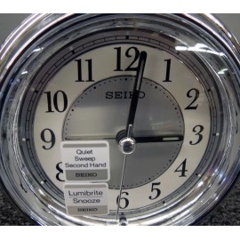 SEIKO - ALARM CLOCK SILVER TONE CASE WITH BEEP ALARM AND QUIET SWEEP QHE132SLH