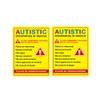 Autistic Occupant in Vehicle Vinyl Sticker Decal (2 Pack) -