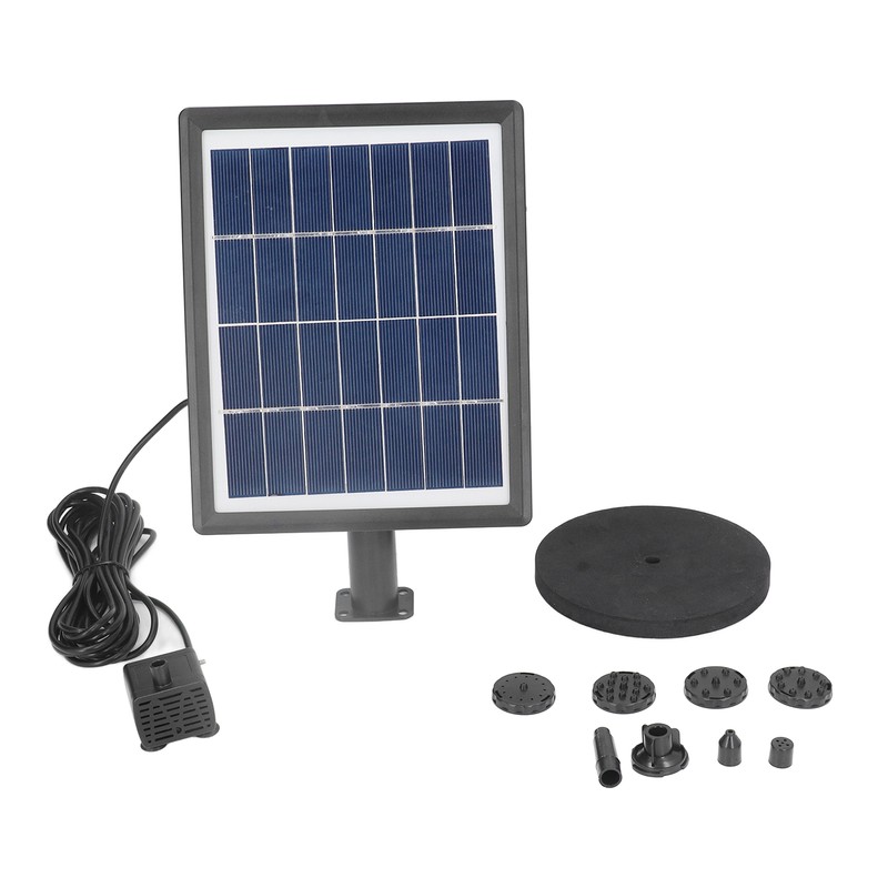 Solar Fountain Pump Multi Nozzles Efficient Small Landscape Floating Fountain