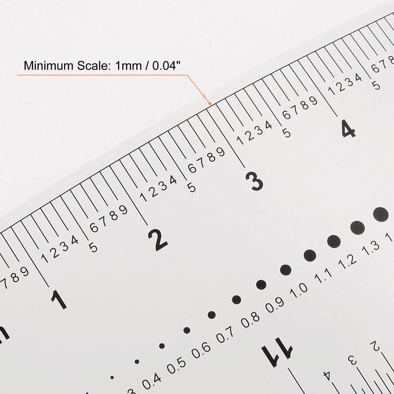 HARFINGTON Film Flexible Ruler 12 Inch 1mm Scale PET Plastic
