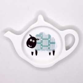 Sheep - Teal Tapestry Design Fine Bone China Teabag Tidy