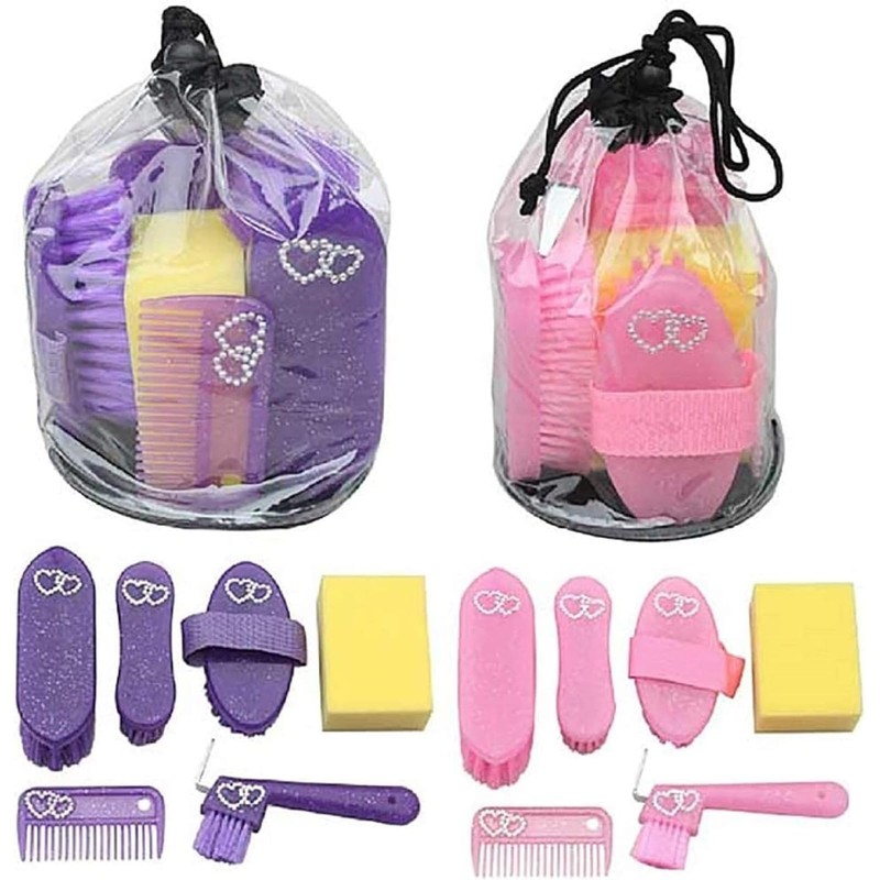 Elico Wexford 6 Piece Childrens Junior Glitter Hearts Grooming Kit