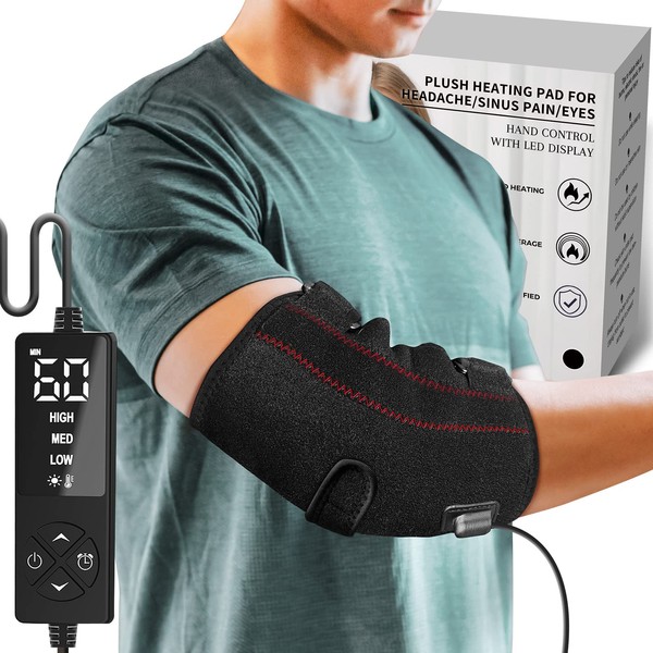 sticro Heated Elbow Brace for Tendinitis and Tennis Elbow, Elbow Heating Pad for Cubital Tunnel Syndrome, Heat Therapy Ulnar Nerve Brace for Pain Relief & Recovery from Golfer Elbow, Bone Fractures