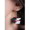 Miniblings Books, Earrings, Reading, Book-Stack, Bookworm, Colourful Paper, Handmade Fashion