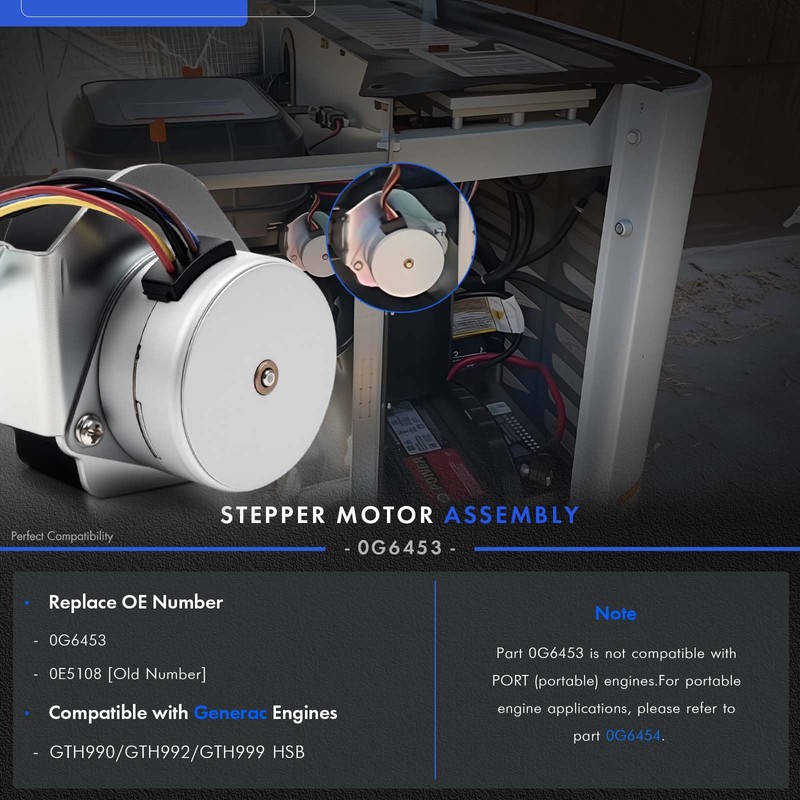 0G6453 Stepper Motor Assembly - Compatible with Generac Guardian GTH990