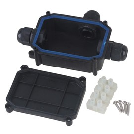 CNBTR Underwater Black Plastic Cable Wire Connector Gland Electrical 3-Cable Junction Box with MM04STerminal 4.96x2.28x1.4(L x W x H)