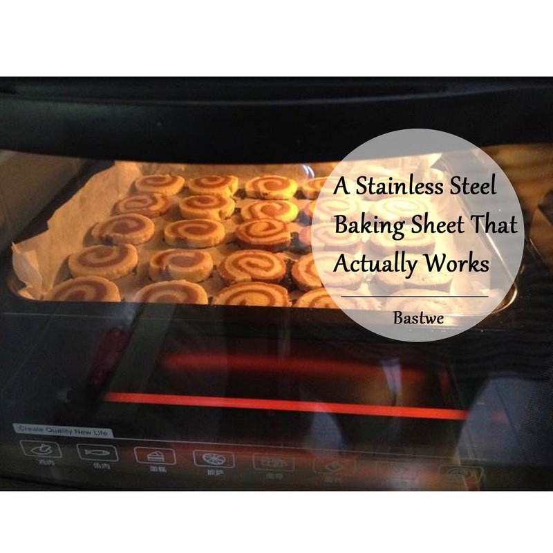 Cookie Sheet Baking Sheet Set of 3, Bastwe Commercial Grade