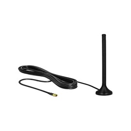DELOCK LTE Antenna SMA Plug 3-5 dBi 12.5 cm Rigid Omni-Directional with Magnetic Base and Connection Cable RG-174 A/U 3 m