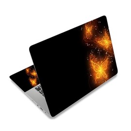 12.1 to 15.6 Inch Laptop Skin Sticker - Universal Netbook Skin - Reusable Notebook Art Decal Protector - Golden Butterflies