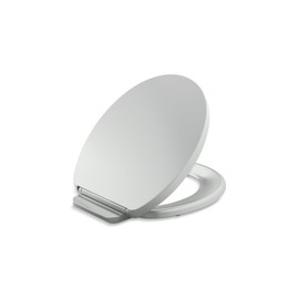 KOHLER K-26802-95 Impro ReadyLatch Quiet Close Round Toilet Seat, Soft Close Seat, Compatible with Round Toilets, Ice Grey